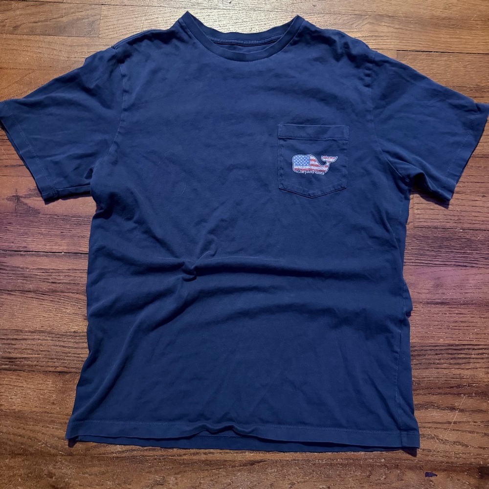 Vineyard Vines Classic Navy Tee with Pocket